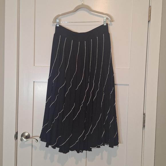Soft Surroundings Modern Romance Skirt Maxi Long Black White Size Petite Large - Picture 8 of 13